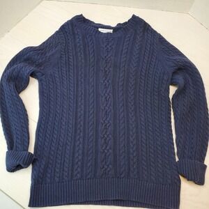 Amazon Essentials Navy Blue Cable Knit Sweater Women's‎ Size Large